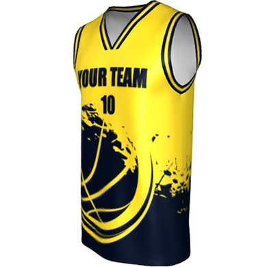Deluxe NBL quality - Basketball Jersey 9101-1 Gold/Navy