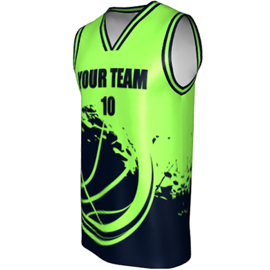 Deluxe NBL quality - Basketball Jersey 9101-2 Lime/Navy