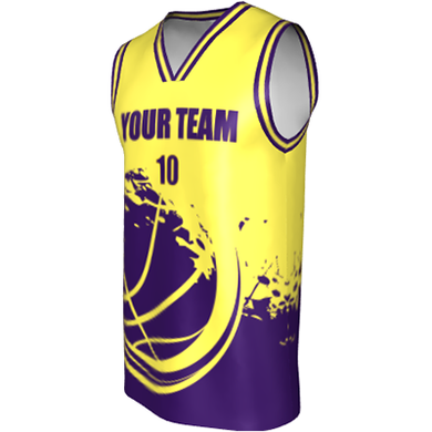 Deluxe NBL quality - Basketball Jersey 9101-5 Yellow/Purple