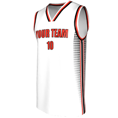 Deluxe NBL quality - Basketball Jersey 9102-2 White/Red/Black
