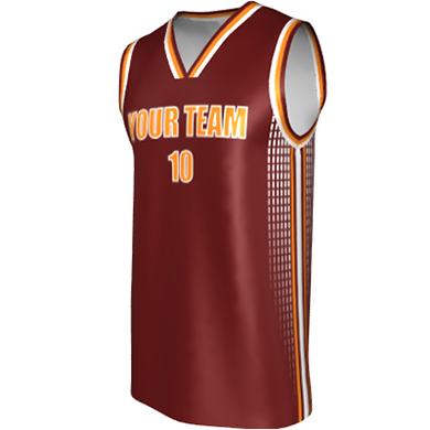 Deluxe NBL quality - Basketball Jersey 9102-5 Maroon/Orange/White