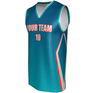 Deluxe NBL quality - Basketball Jersey 9103-1 Picton/Aqua/Red/Green