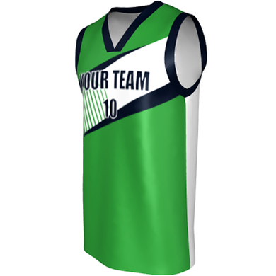 Deluxe NBL quality - Basketball Jersey 9104-5 Green Emerald/Navy/White
