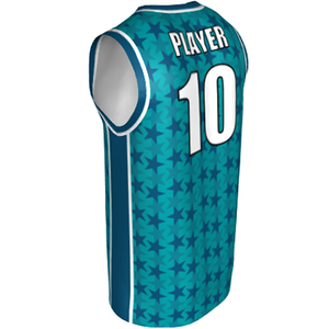 Deluxe NBL quality - Basketball Jersey 9106-1 Aqua/Teal/Picton/White