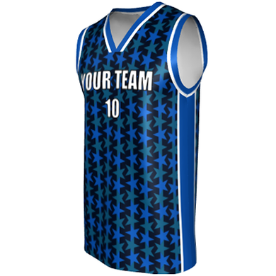 Deluxe NBL quality - Basketball Jersey 9106-3 Navy/Picton/Royal/White