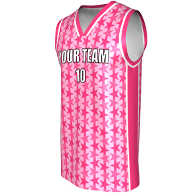 Deluxe NBL quality - Basketball Jersey 9106-4 Pink/Magneta/White