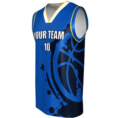 Deluxe NBL quality - Basketball Jersey 9107-4 Royal/Navy/White/Gold