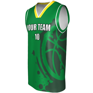 Deluxe NBL quality - Basketball Jersey 9107-5 Emerald/Bottle/Gold/White
