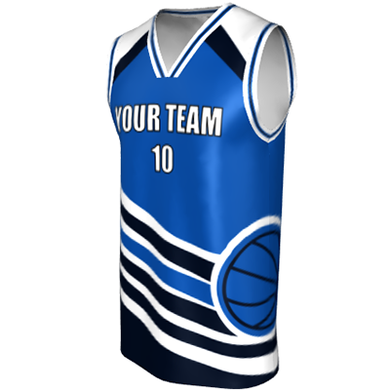 Deluxe NBL quality - Basketball Jersey 9109-3 Royal/Navy/White