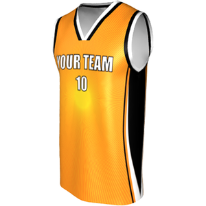 Deluxe NBL quality - Basketball Jersey 9110-1 Orange/Black/Gold/White