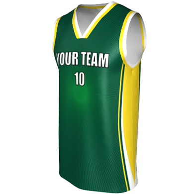 Deluxe NBL quality - Basketball Jersey 9110-3 Jade/Gold/Emerald/White