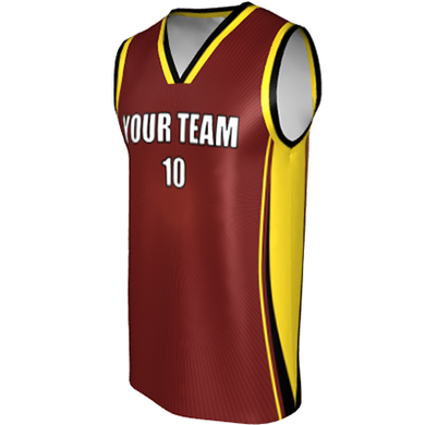 Deluxe NBL quality - Basketball Jersey 9110-4 Maroon/Gold/Black