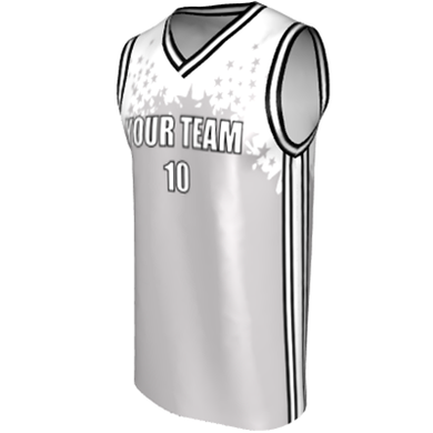 Deluxe NBL quality - Basketball Jersey 9112-2 White/Grey/Black