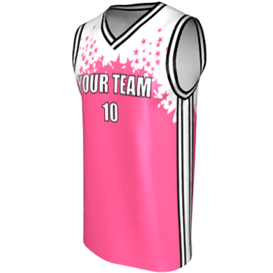 Deluxe NBL quality - Basketball Jersey 9112-4 White/Pink/Black