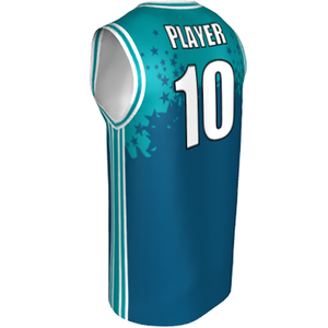 Deluxe NBL quality - Basketball Jersey 9112-5 Aqua/Picton/White