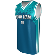 Deluxe NBL quality - Basketball Jersey 9112-5 Aqua/Picton/White