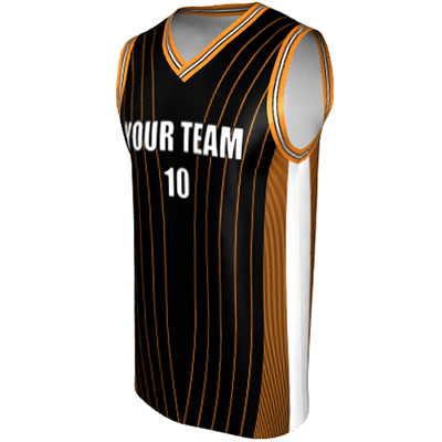 Deluxe NBL quality - Basketball Jersey 9113-1 Black/White/Orange