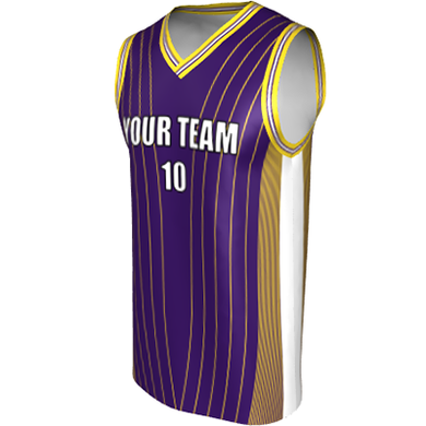 Deluxe NBL quality - Basketball Jersey 9113-4 Purple/white/Gold