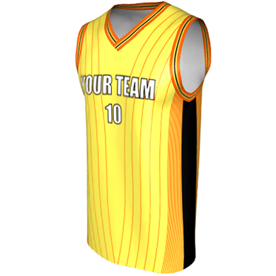 Deluxe NBL quality - Basketball Jersey 9113-5 Yellow/Black/Mandarin