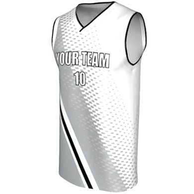 Deluxe NBL quality - Basketball Jersey 9114-1 White/Silver/Grey/Black
