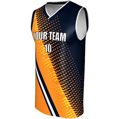 Deluxe NBL quality - Basketball Jersey 9114-3 Navy/Orange/Gold/White