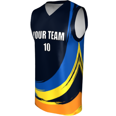Deluxe NBL quality - Basketball Jersey 9115-1 Navy/Royal/Gold/Orange