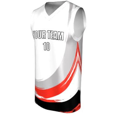 Deluxe NBL quality - Basketball Jersey 9115-2 White/Grey/Red/Black