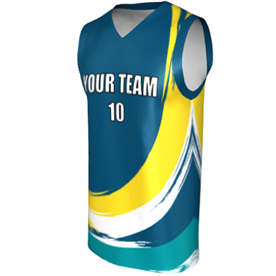 Deluxe NBL quality - Basketball Jersey 9115-3 Picton/Gold/White/Aqua