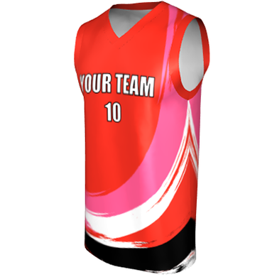 Deluxe NBL quality - Basketball Jersey 9115-4 Red/Pink/White/Black