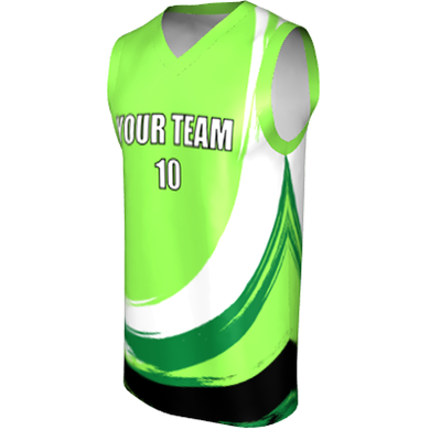 Deluxe NBL quality - Basketball Jersey 9115-5 Lime/White/Emerald/Black