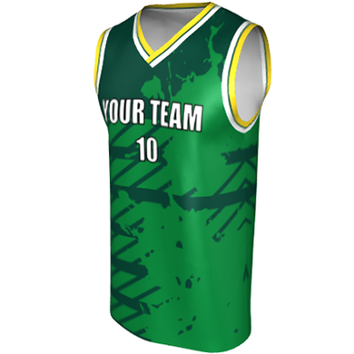 Deluxe NBL quality - Basketball Jersey 9116-4 Jade/Emerald/Gold/White