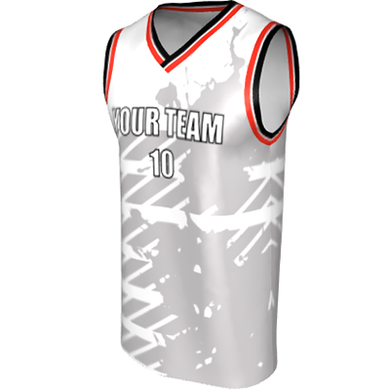 Deluxe NBL quality - Basketball Jersey 9116-5 White/Grey/Black/Red