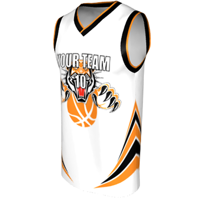 Deluxe NBL quality - Basketball Jersey 9117-3 White/Orange/Black/Red