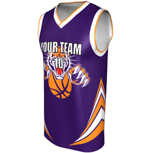 Deluxe NBL quality Basketball Jersey 9117-4 Purple/Orange/White/Red