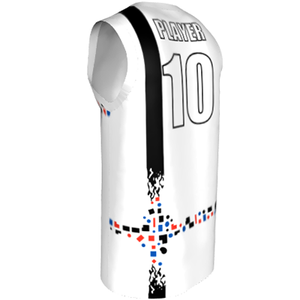 Deluxe NBL quality - Basketball Jersey 9118-5 White/Black/Red/Royal
