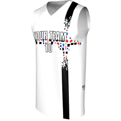 Deluxe NBL quality - Basketball Jersey 9118-5 White/Black/Red/Royal