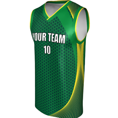 Deluxe NBL quality - Basketball Jersey 9119-1 Jade/Emerald/Gold