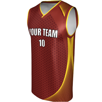 Deluxe NBL quality Basketball Jersey 9119 4 Maroon Gold Light Maroon
