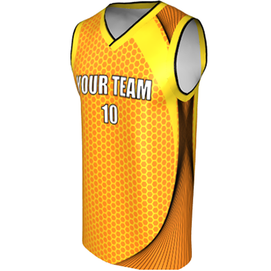 Deluxe NBL quality - Basketball Jersey 9119-5 Orange/Black/Gold