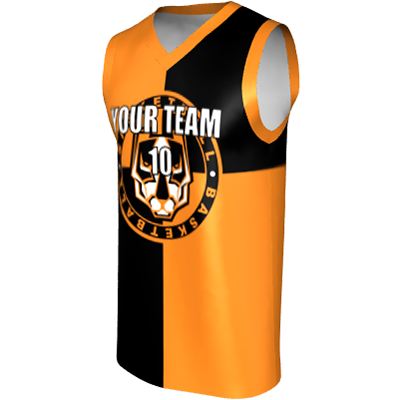 Orange black cheap basketball jersey
