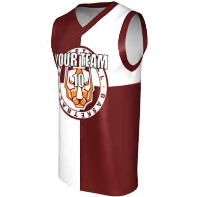 Deluxe NBL quality - Basketball Jersey 9120-4 Maroon/White/Orange